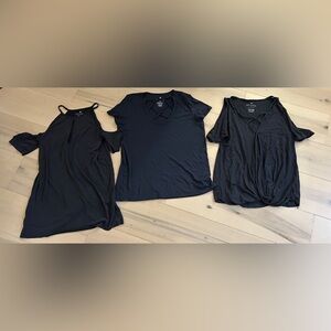 3 American Eagle Soft & Sexy Shirts Black Small
